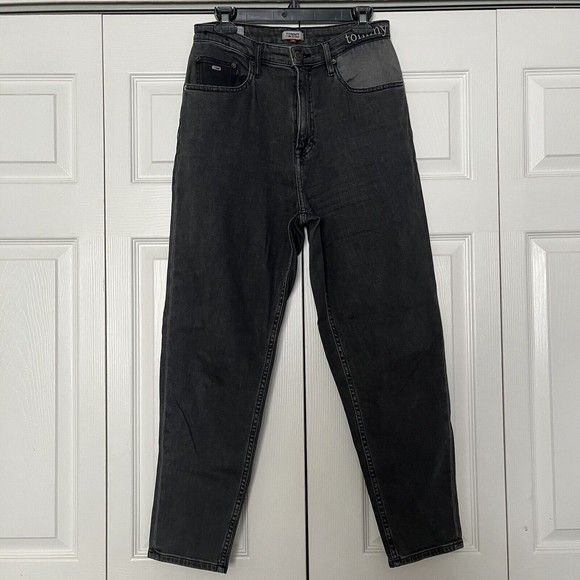 Tommy Hilfiger Y2K LOOK Mom Jeans, Cotton, High Rise tapered Grey Size 28 - Picture 1 of 12
